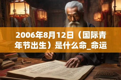 2006年8月12日（国际青年节出生）是什么命_命运如何