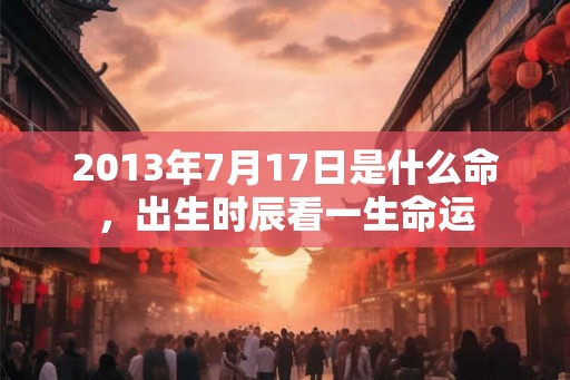 2013年7月17日是什么命，出生时辰看一生命运