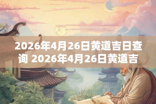 2026年4月26日黄道吉日查询 2026年4月26日黄道吉日 2026年4月26日黄道吉日查询 2026年4月26日黄道吉日