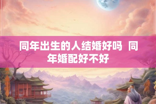 同年出生的人结婚好吗  同年婚配好不好