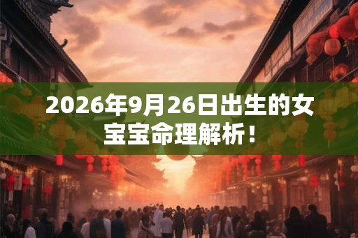 2026年9月26日出生的女宝宝命理解析！