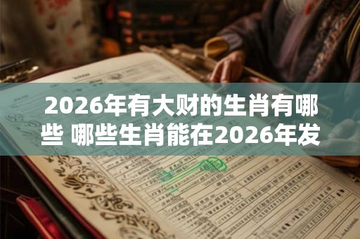 2026年有大财的生肖有哪些 哪些生肖能在2026年发大财