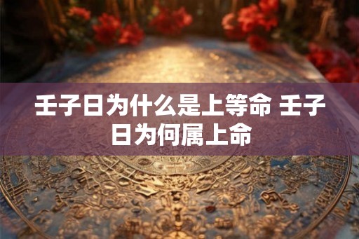 壬子日为什么是上等命 壬子日为何属上命