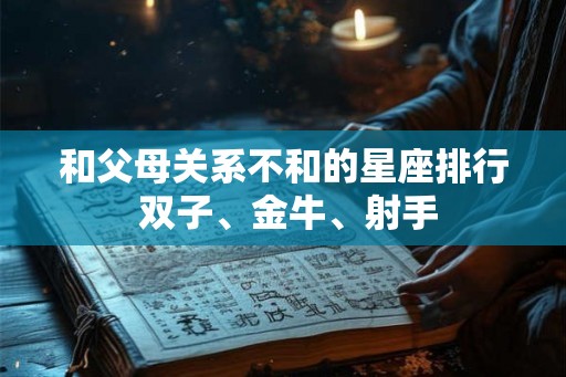 和父母关系不和的星座排行 双子、金牛、射手