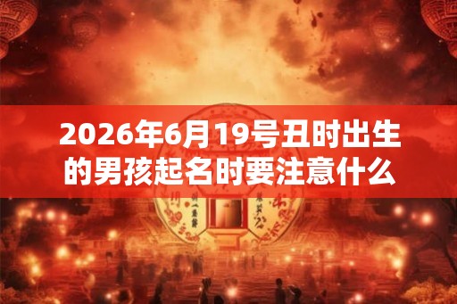 2026年6月19号丑时出生的男孩起名时要注意什么