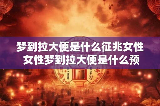 梦到拉大便是什么征兆女性 女性梦到拉大便是什么预兆