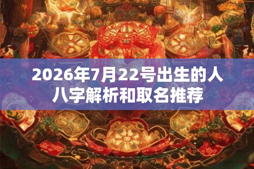 2026年7月22号出生的人八字解析和取名推荐