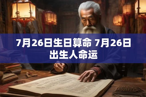 7月26日生日算命 7月26日出生人命运