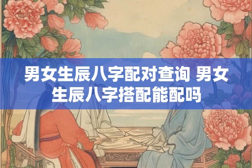 男女生辰八字配对查询 男女生辰八字搭配能配吗 男女生辰八字配对查询 男女生辰八字搭配能配吗
