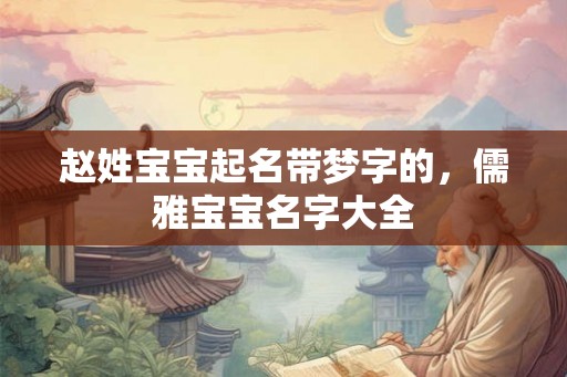 赵姓宝宝起名带梦字的，儒雅宝宝名字大全