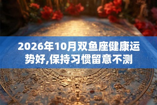 2026年10月双鱼座健康运势好,保持习惯留意不测
