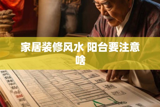 家居装修风水 阳台要注意啥