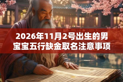 2026年11月2号出生的男宝宝五行缺金取名注意事项
