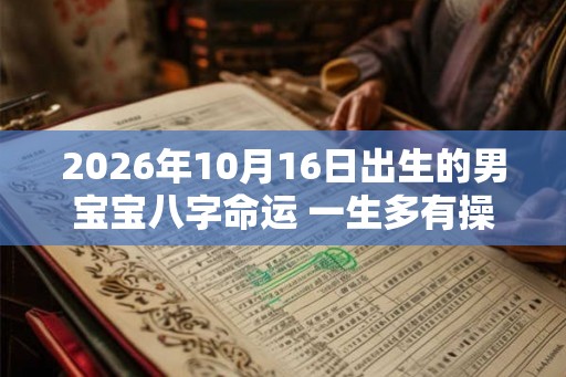 2026年10月16日出生的男宝宝八字命运 一生多有操劳