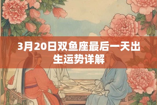 3月20日双鱼座最后一天出生运势详解