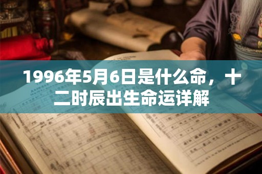 1996年5月6日是什么命，十二时辰出生命运详解