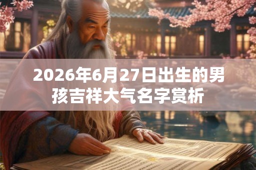 2026年6月27日出生的男孩吉祥大气名字赏析