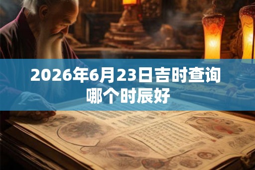 2026年6月23日吉时查询 哪个时辰好