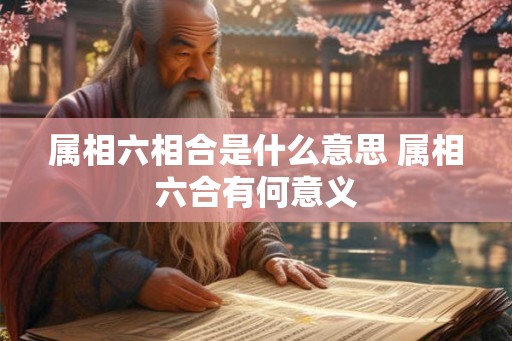 属相六相合是什么意思 属相六合有何意义