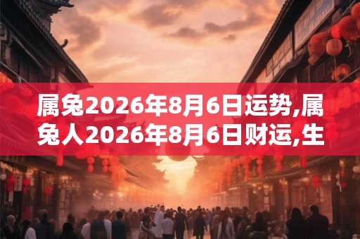 属兔2026年8月6日运势,属兔人2026年8月6日财运,生肖兔2026年8月6日运势