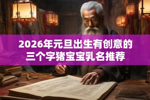 2026年元旦出生有创意的三个字猪宝宝乳名推荐