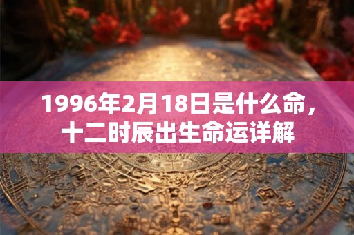 1996年2月18日是什么命，十二时辰出生命运详解