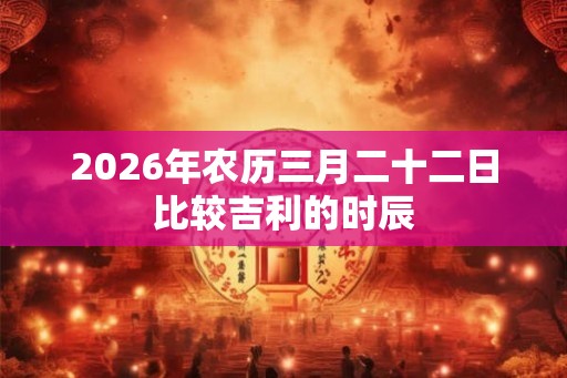 2026年农历三月二十二日比较吉利的时辰