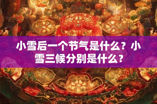 小雪后一个节气是什么?小雪三候分别是什么? 小雪后一个节气是什么?小雪三候分别是什么?