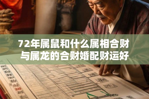 72年属鼠和什么属相合财 与属龙的合财婚配财运好