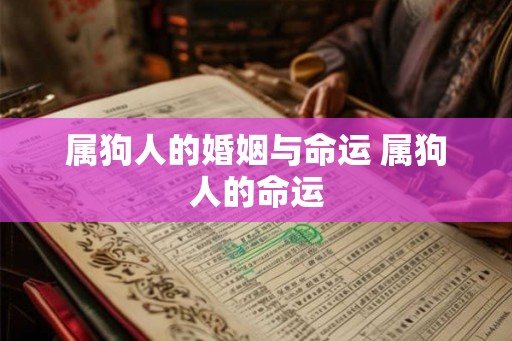 属狗人的婚姻与命运 属狗人的命运