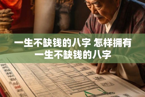 一生不缺钱的八字 怎样拥有一生不缺钱的八字