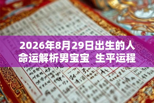 2026年8月29日出生的人命运解析男宝宝  生平运程分析