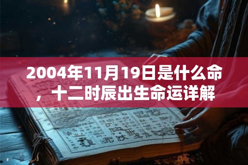 2004年11月19日是什么命，十二时辰出生命运详解