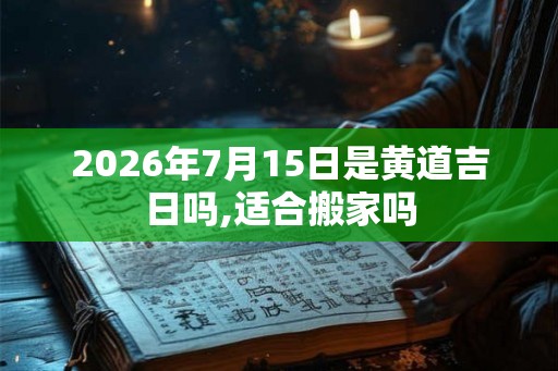 2026年7月15日是黄道吉日吗,适合搬家吗