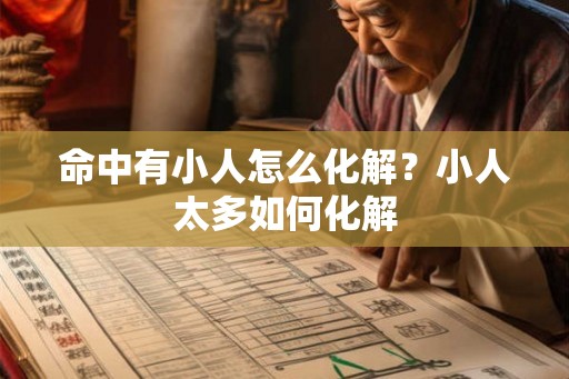 命中有小人怎么化解？小人太多如何化解