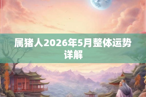 属猪人2026年5月整体运势详解