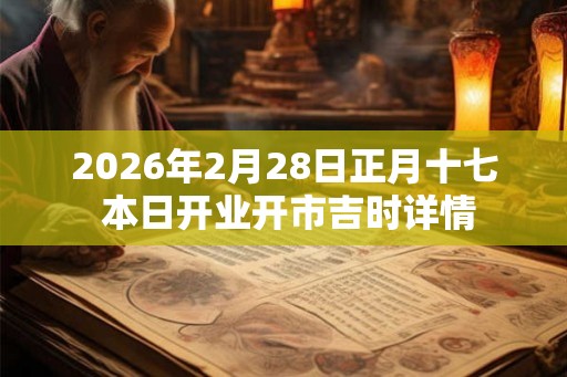 2026年2月28日正月十七 本日开业开市吉时详情