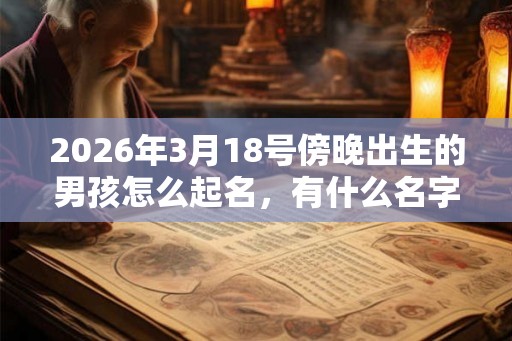 2026年3月18号傍晚出生的男孩怎么起名，有什么名字推荐？