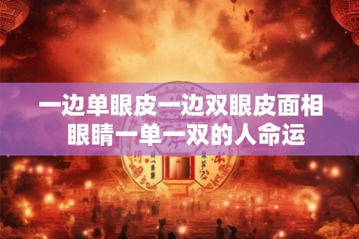 一边单眼皮一边双眼皮面相  眼睛一单一双的人命运