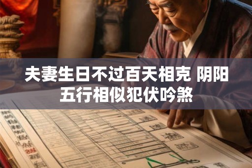 夫妻生日不过百天相克 阴阳五行相似犯伏吟煞