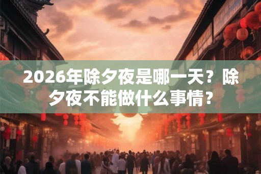 2026年除夕夜是哪一天？除夕夜不能做什么事情？