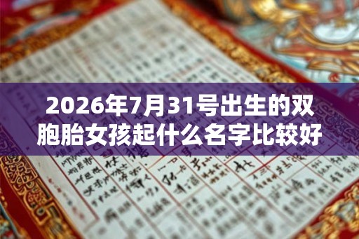 2026年7月31号出生的双胞胎女孩起什么名字比较好,五行属什么? 2026年7月31号出生的双胞胎女孩起什么名字比较好,五行属什么?