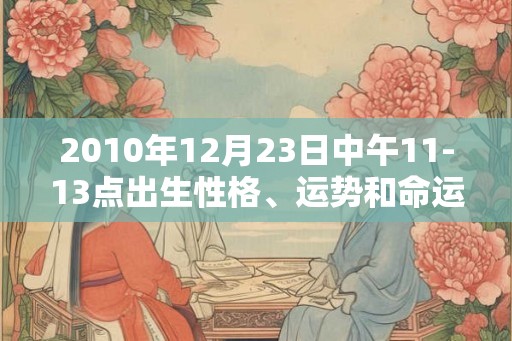 2010年12月23日中午11-13点出生性格、运势和命运
