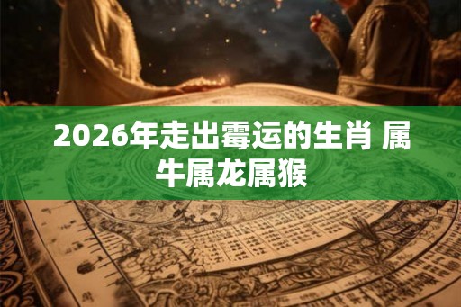 2026年走出霉运的生肖 属牛属龙属猴 2026年走出霉运的生肖 属牛属龙属猴