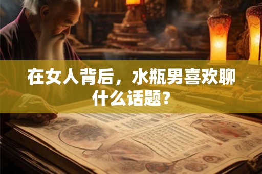 在女人背后，水瓶男喜欢聊什么话题？
