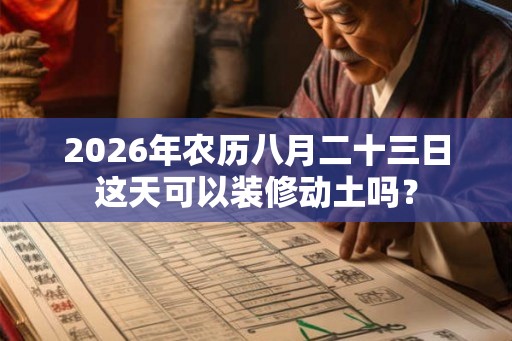 2026年农历八月二十三日这天可以装修动土吗？