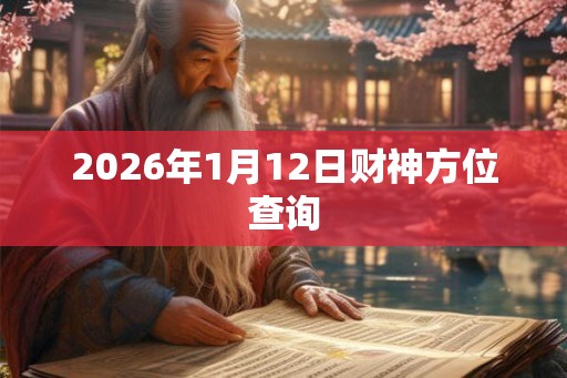 2026年1月12日财神方位查询