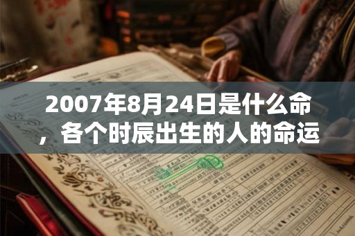 2007年8月24日是什么命，各个时辰出生的人的命运