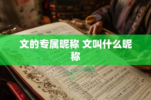 文的专属昵称 文叫什么昵称 文的专属昵称 文叫什么昵称