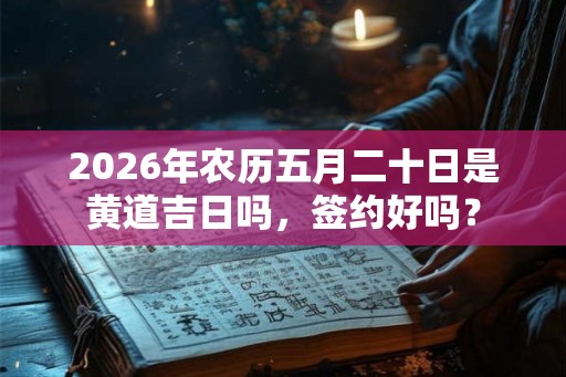 2026年农历五月二十日是黄道吉日吗，签约好吗？